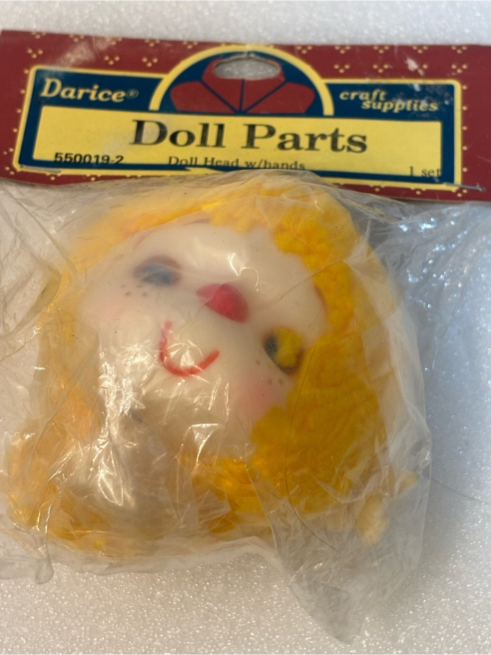 Darice Yellow-Haired Doll Head with Painted Face